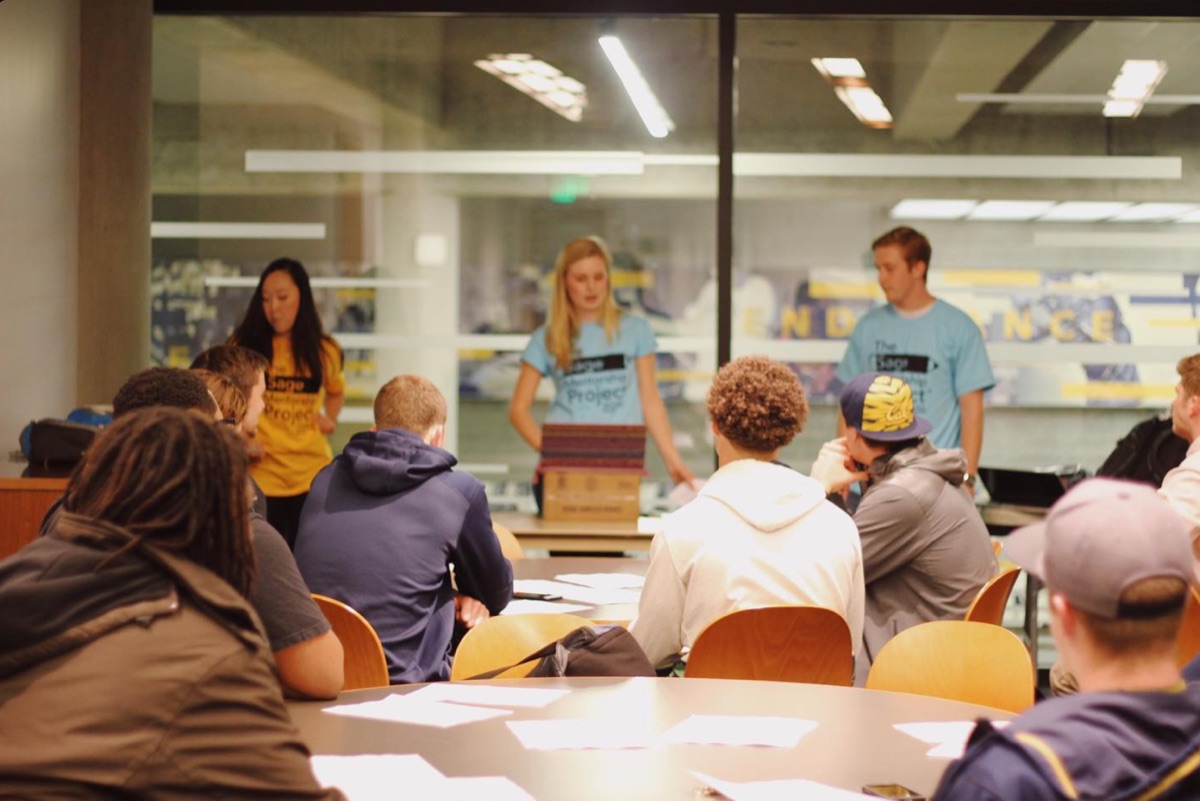 Sage mentor working with students